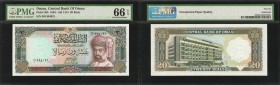 OMAN. Central Bank of Oman. 20 Rials, 1994. P-29b. PMG Gem Uncirculated 66 EPQ.
An attractive Gem example of this 20 Rials note.
Estimate: $50.00- $...