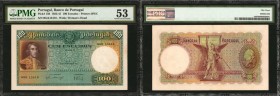 PORTUGAL. Banco de Portugal. 100 Escudos, 1935-41. P-150. Consecutive. PMG About Uncirculated 53.
2 pieces in lot. A duo of consecutive 100 Escudos n...