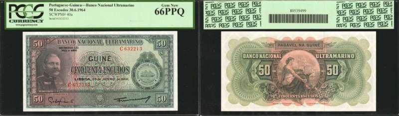 PORTUGUESE GUINEA. Banco Nacional Ultramarino. 50 Escudos, 1964. P-40a. PCGS Cur...