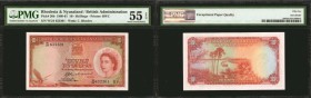 RHODESIA & NYASALAND. Bank of Rhodesia and Nyasaland. 10 Shillings, 1960-61. P-20b. PMG About Uncirculated 55 EPQ.
An impressive offering of this sca...