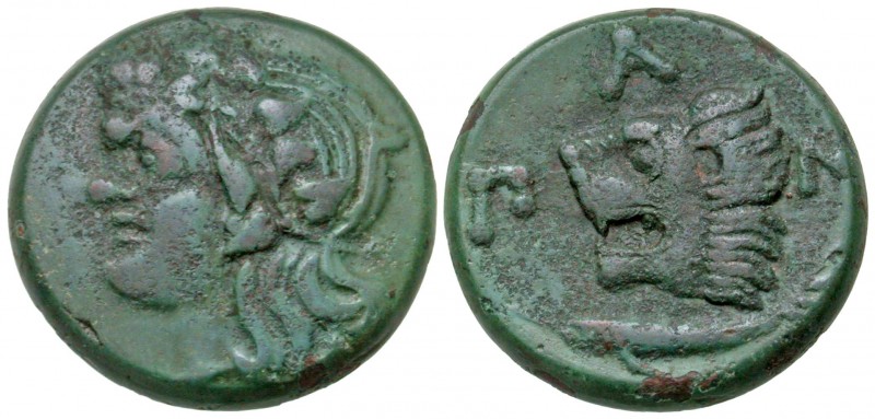 Tauric Chersonesos. Ca. 310-304B.C.. AE 20 (20.3 mm, 7.35 g, 11 h). Head of youn...
