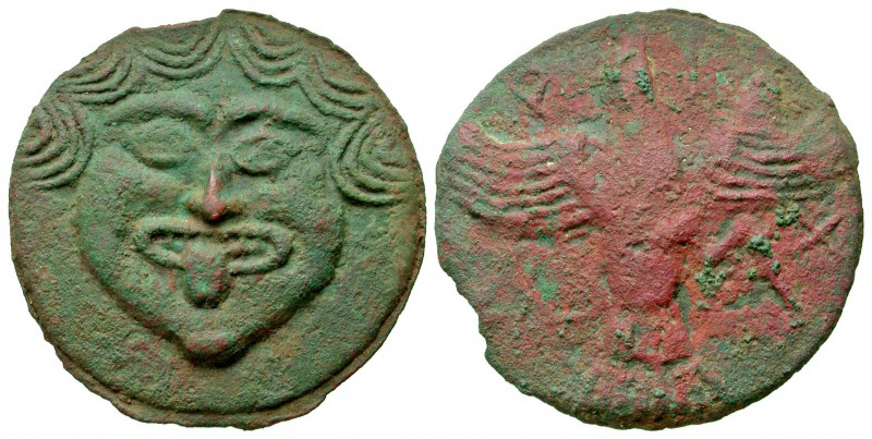 Skythia, Olbia. Late 5th-4th century B.C Cast AE 70 (69.9 mm, 104 g). Facing gor...