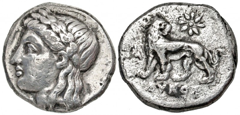 Ionia, Miletos. civic issue. 353-323 B.C. AR drachm (15.8 mm, 3.43 g, 12 h). Lyk...
