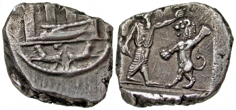 Phoenicia, Sidon. struck under King Abdﾒeshmun. Ca. 425-402 B.C. AR half-shekel ...