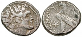 Ptolemaic Kingdom. Ptolemy XII (Svoronos says &#34;XIII&#34;). 80-58 &#38; 55-51 B.C. AR/BI tetradrachm. 1st reign. Paphos mint, Struck, 61/2 B.C. Fro...
