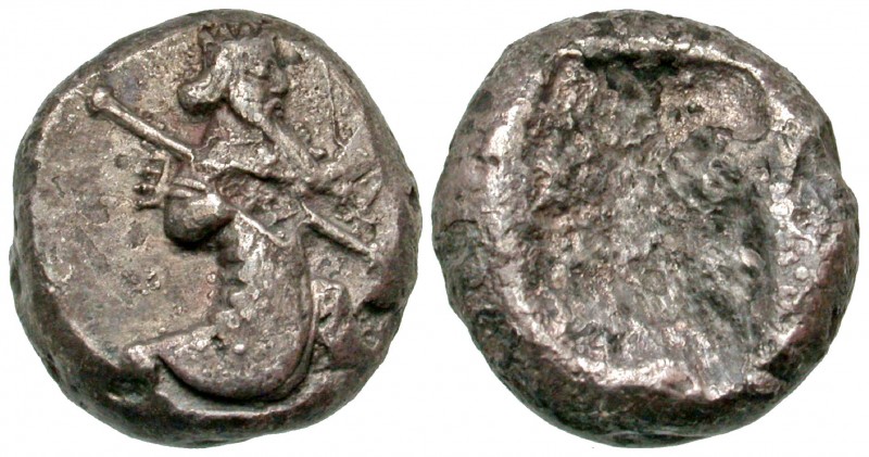 Achaemenid Kingdom. Darios I to Xerxes II. Ca. 485-420 B.C. AR siglos (15.7 mm, ...