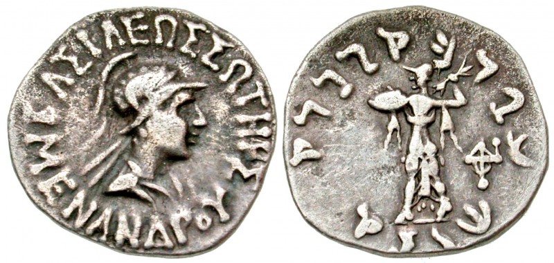 Indo-Greek Kingdom. Menander I. Ca. 165/55-130 B.C. AR drachm (18.4 mm, 2.38 g, ...