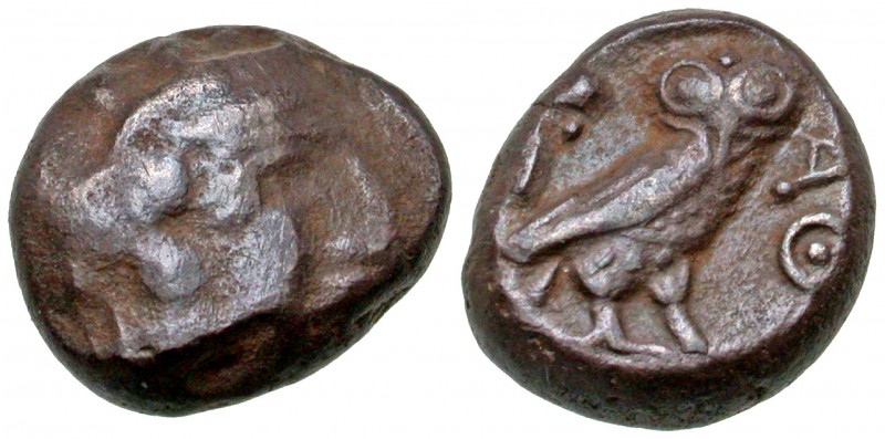 Philistia, Gaza. 5th-4th Century B.C AR drachm (14.2 mm, 4.03 g, 10 h). Imitatin...