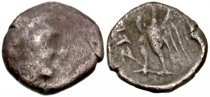 Yehud, Ptolemaic occupation. Ptolemy II Philadelphos. AR quarter obol (6 mm, .18...