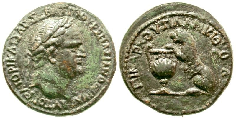 Bithynia, Nicaea. Vespasian. A.D. 69-79. AE 25 (24.59 mm, 7.61 g, 7 h). A.D. 76....