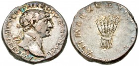 Arabia Petraea, Bostra. Trajan. A.D. 98-117. AR tridrachm. struck A.D. 112-114. Scarce.