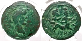 Egypt, Alexandria. Antoninus Pius. A.D. 138-161. AE drachm. Zodiac series. Dated RY 8 (A.D. 144/145). NGC certified F.