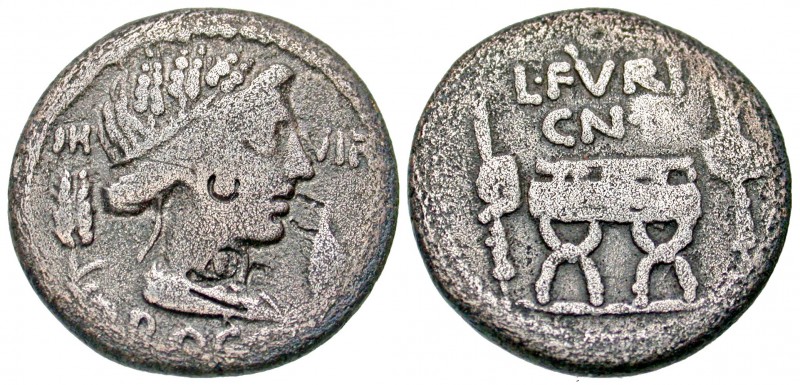 L. Furius Cn.f. Brocchus. 63 B.C. AR denarius (17.5 mm, 3.13 g, 5 h). Rome mint....