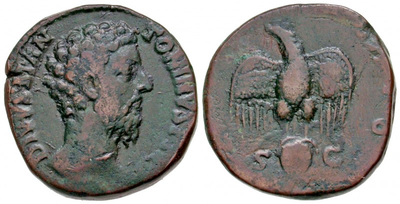 Divus Marcus Aurelius. Died A.D. 180. AE sestertius (30.1 mm, 23.3 g, 1 h). Rome...