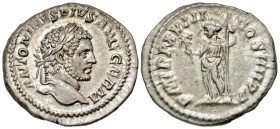 Caracalla. A.D. 198-217. AR denarius. Rome mint, A.D. 215.