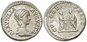 Plautilla. Augusta, A.D. 202-205. AR denarius. Rome mint. Scarce.