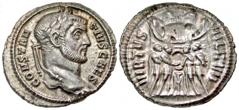 Constantius I. As Caesar, A.D. 293-305. AR argenteus (19.3 mm, 3.41 g, 7 h). Rom...