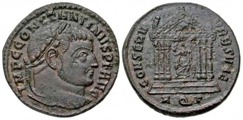 Constantine I. A.D. 307/10-337. AE follis (24.31 mm, 6.08 g, 6 h). Aquilea mint,...