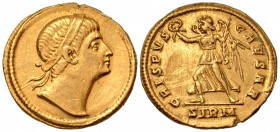 Crispus. Caesar, A.D. 317-326. AV solidus. Sirmium mint, A.D. 317-326. Extremely Rare. Pedigree going back to 1887!.