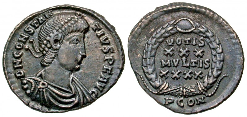 Constantius II. A.D. 337-361. AR siliqua (18.1 mm, 2.23 g, 11 h). Arles mint, A....