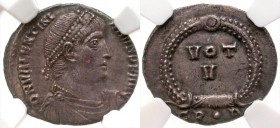 Valentinian I. A.D. 364-375. AR siliqua. Constantinople mint. NGC certified AU.