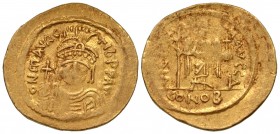 Maurice Tiberius. 582-602. AV solidus. Constantinople mint.