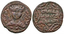 Artuqids of Mardin. Husam al-Din Yuluq Arslan. 580-597/1184-1200. AE dirhem. NM, Dated AH 583 (A.D. 1187/8). Rare date.