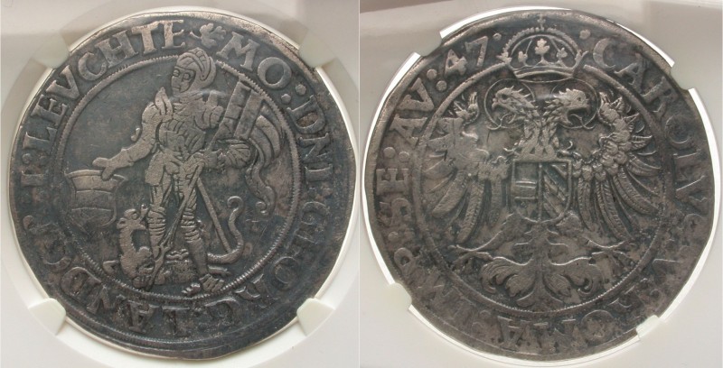 German States, Leuchtenberg. Georg III. 1531-1555. AR taler. 1547. Davenport 937...