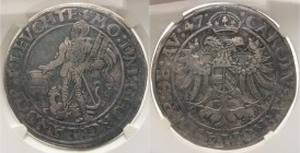 German States, Leuchtenberg. Georg III. 1531-1555. AR taler. 1547. NGC certified VF details (scratches)  Scarce.