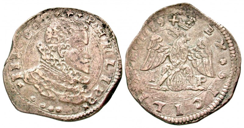 Italian States, Messina. Philip III. 1598-1621. AR 4 tari (31.5 mm, 10.45 g, 5 h...