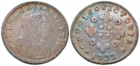 Italian States, Savoy. Sardinia. Carlo Emanuele III. 1732. AR reale vecchio. One year type. Torino mint. Very Rare.