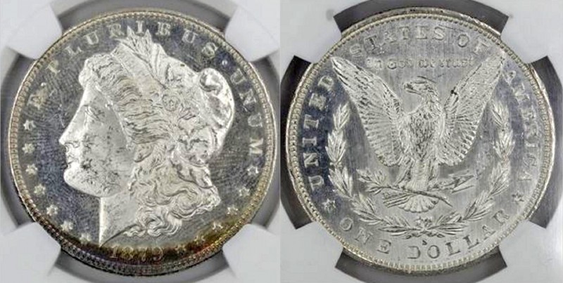 USA. 1879-S. Morgan Silver Dollar. 3rd Reverse. NGC certified MS 62. 

Proof l...