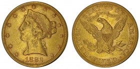 USA. 1882. Gold Liberty Half Eagle. $5. Philadelphia mint. XF.