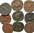 [Roman Imperial]. Lot of 9 AE Roman Imperial Sestertii.
