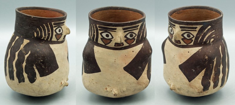 A lovely Nazca figural jar from Peru, ca. 200 - 400 A.D. This adorable vessel is...