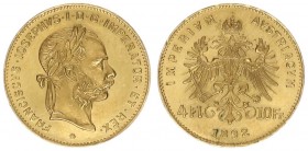 Austria 4 Florins / 10 Francs 1892