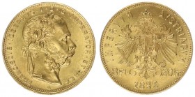 Austria 8 Florins / 20 Francs 1892