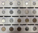Belgium 1;5;20;50 Francs 1949-1996 Lot of 20 Coins