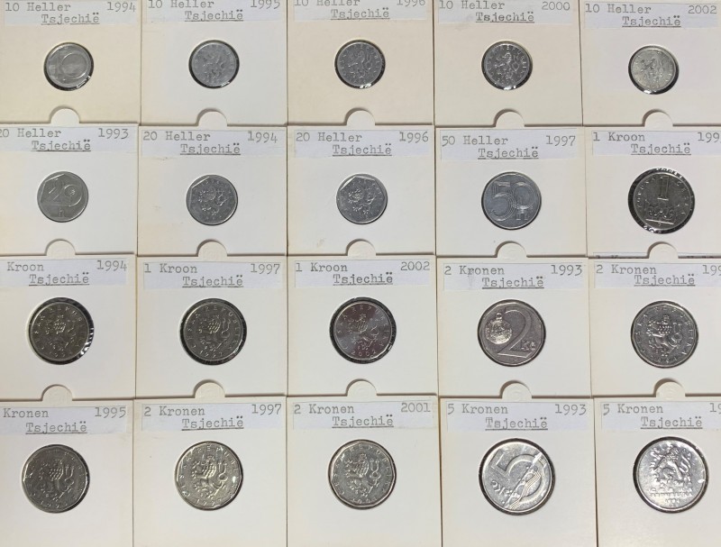 Czech Republic 10-50 Heller; 1-20 Korun 1993-2002 Lot of 31 Coins