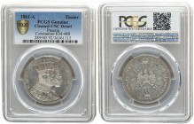 Germany 1 Thaler 1861A Prussia PCGS Genuine Cleaned-UNC Detail