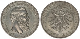 Germany Prussia 5 Mark 1888 A