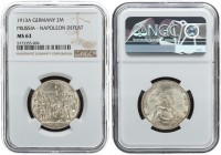 Germany 2 Mark 1913 A Prussia NGC MS 63