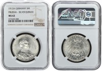 Germany 3 Mark 1913 A Prussia NGC MS 62