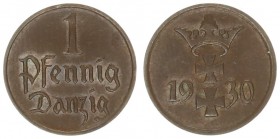 Germany 1 Pfennig 1930 Gdansk