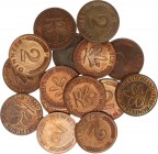 Germany 2 Pfennig 1965-1971 Lot of 15 Coins