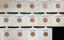 Germany 1 Pfennig 1980-1995 Lot of 14 Coins
