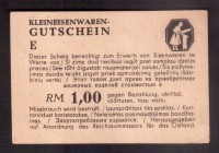 Germany Occupation Small ironware coupon RM 1.00