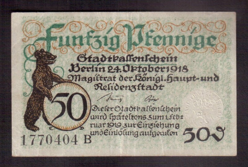 Germany 50 Pfennig 1918. Berlin.