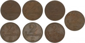 Latvia 2 Santimi 1922 Lot of 7 Coins