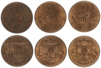 Latvia 2 Santimi 1926 Lot of 3 Coins
